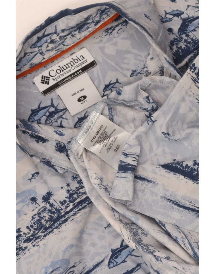 Columbia Chemise à Manches Courtes Abstract Pattern Homme Bleu Moyen Coton