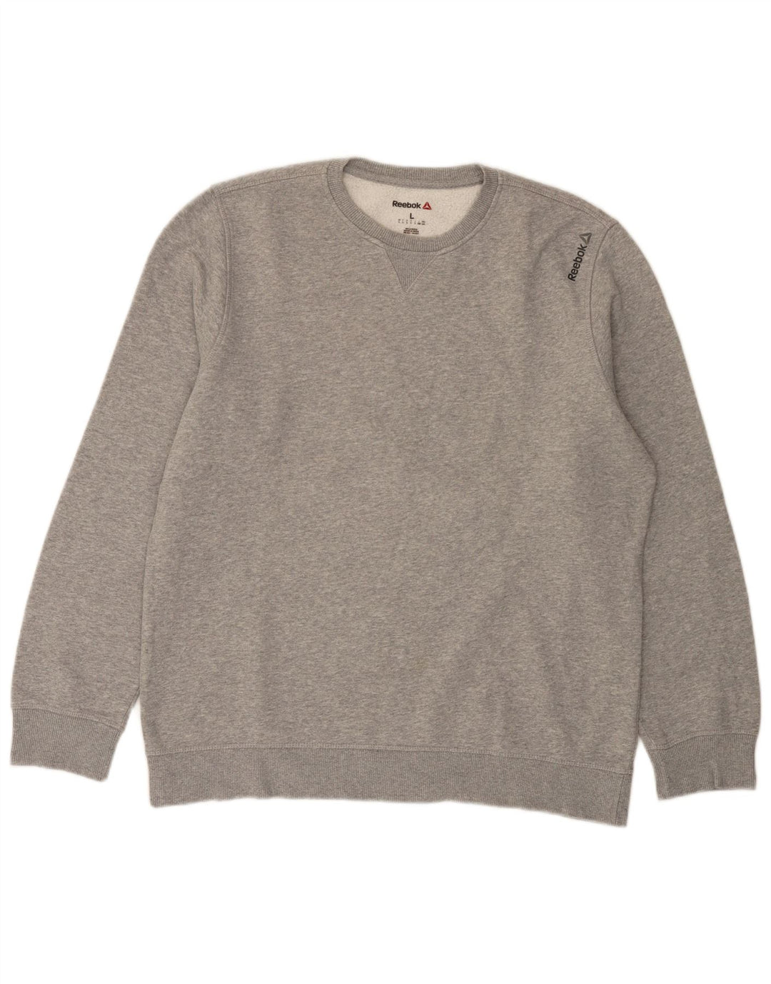 Reebok Sweatshirt Jumper Large Gris Moucheté Coton Homme