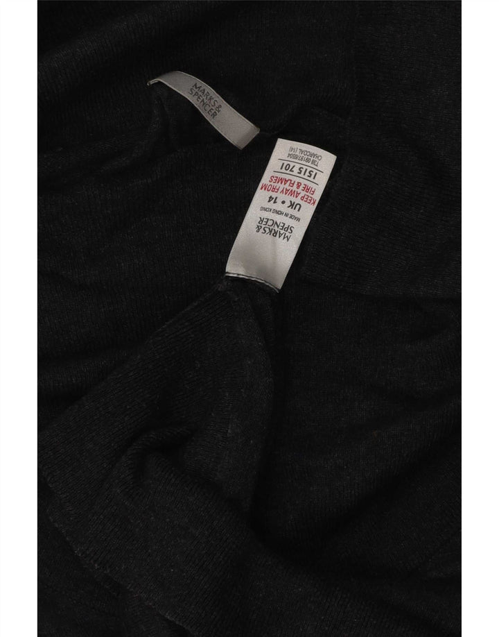 Marks & Spencer Pull col roulé pour femme UK 14 Large Gris Polyamide