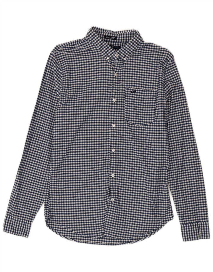Hollister Chemise Homme Petit Bleu Vichy Coton