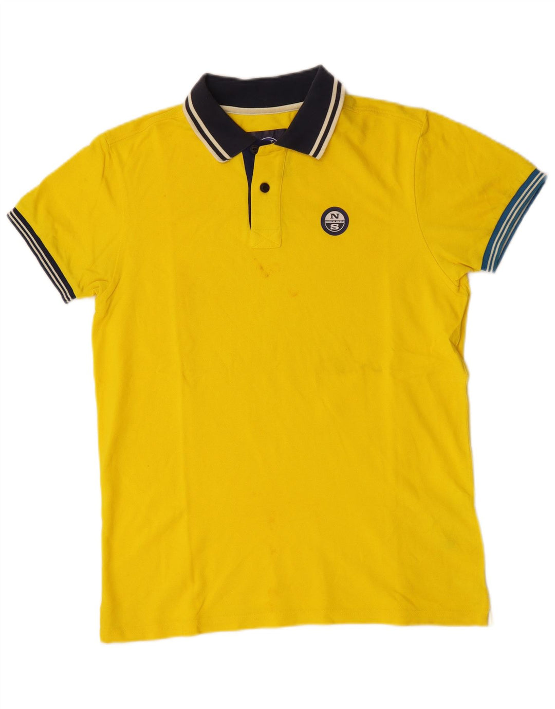 North Sails Polo Homme Coton Colorblock Jaune Moyen
