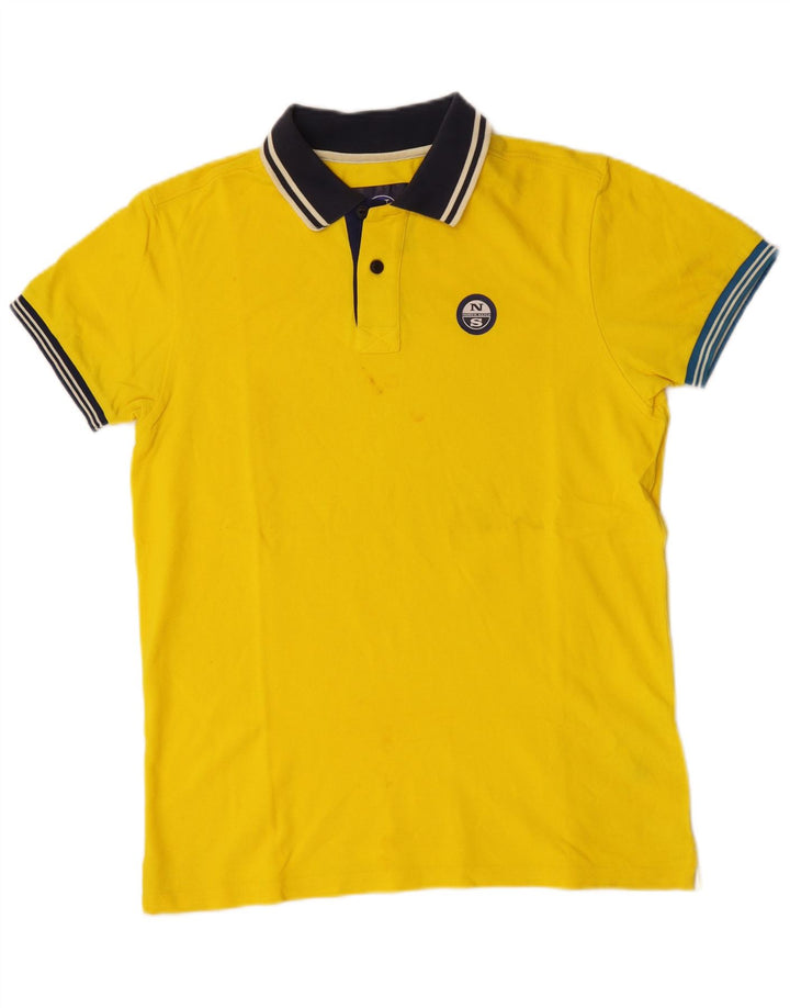 North Sails Polo Homme Coton Colorblock Jaune Moyen