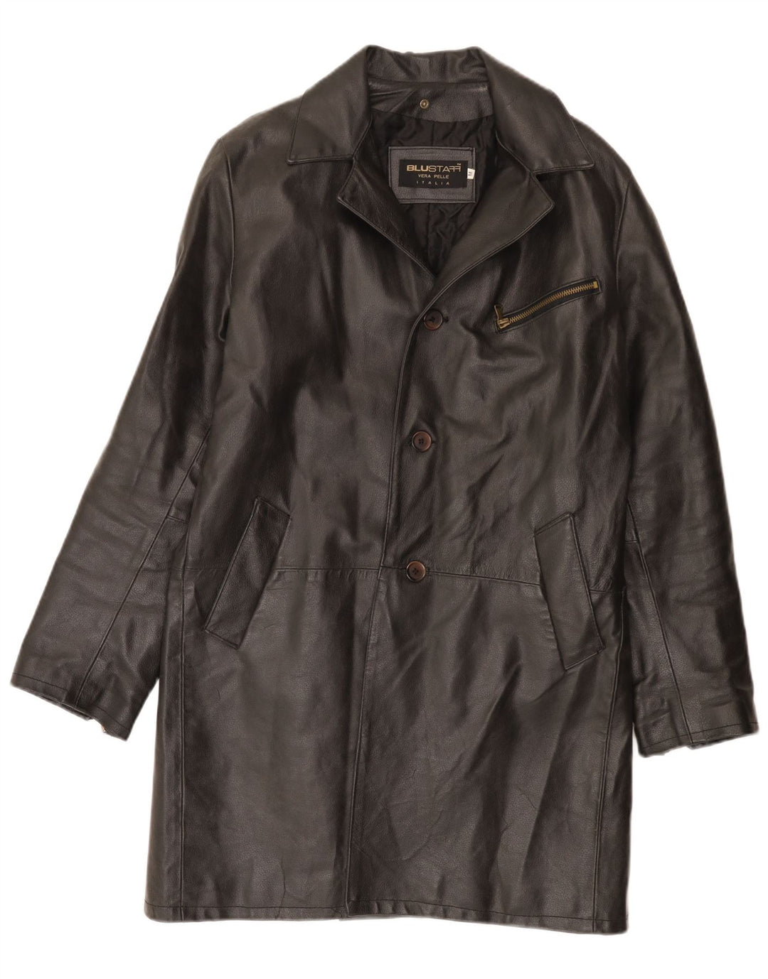 Blustaff Manteau en cuir pour homme UK 38 Cuir noir moyen