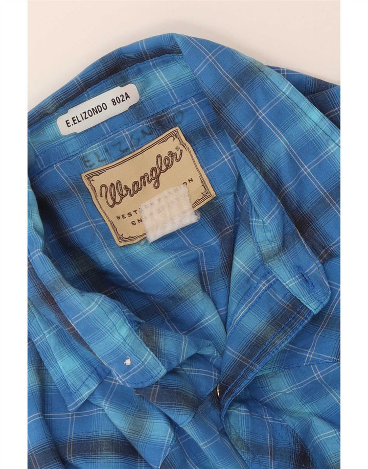 Wrangler Chemise à manches courtes pour homme Grand carreaux bleus