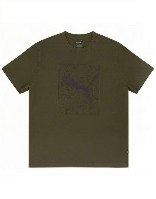 Puma T-Shirt Graphique Homme Kaki Large