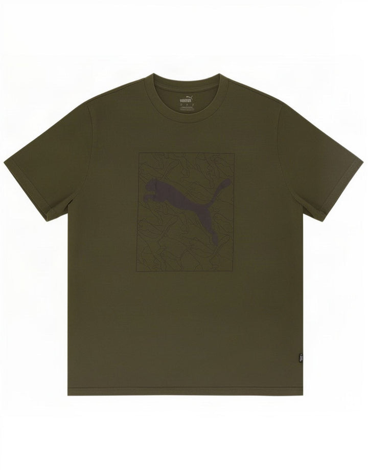 Puma T-Shirt Graphique Homme Kaki Large