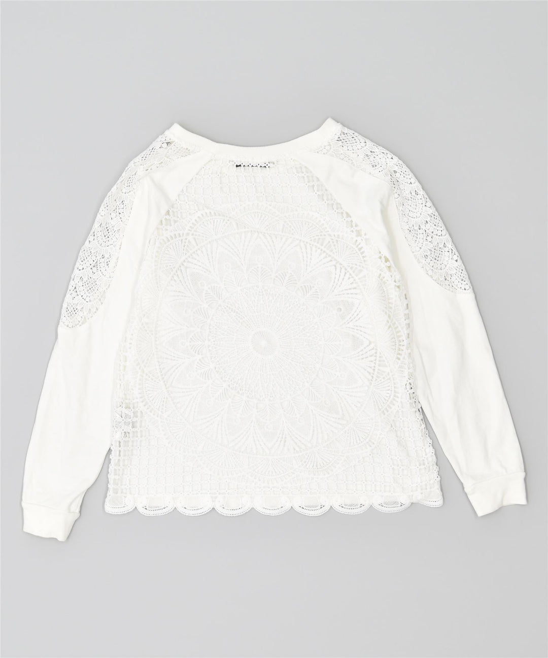 DESIGUAL Sweat-shirt oversize pour femme UK 14 Large Blanc Coton