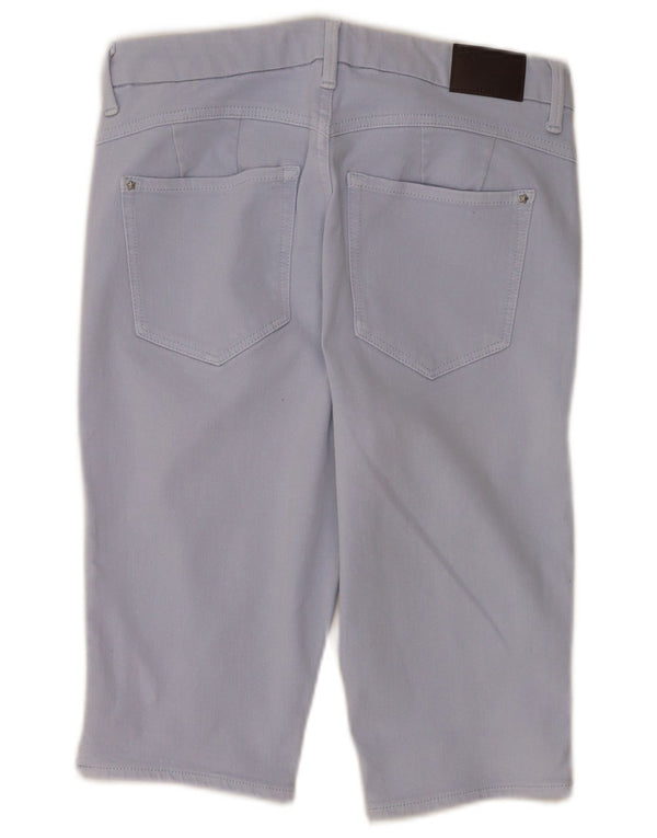 Marks & Spencer Bermuda décontracté pour femme UK 12 Medium W30 Bleu Coton