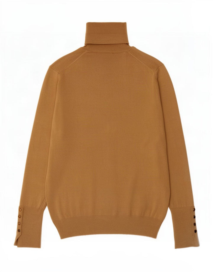Zara Pull col roulé pour femme UK 12 Viscose beige moyen
