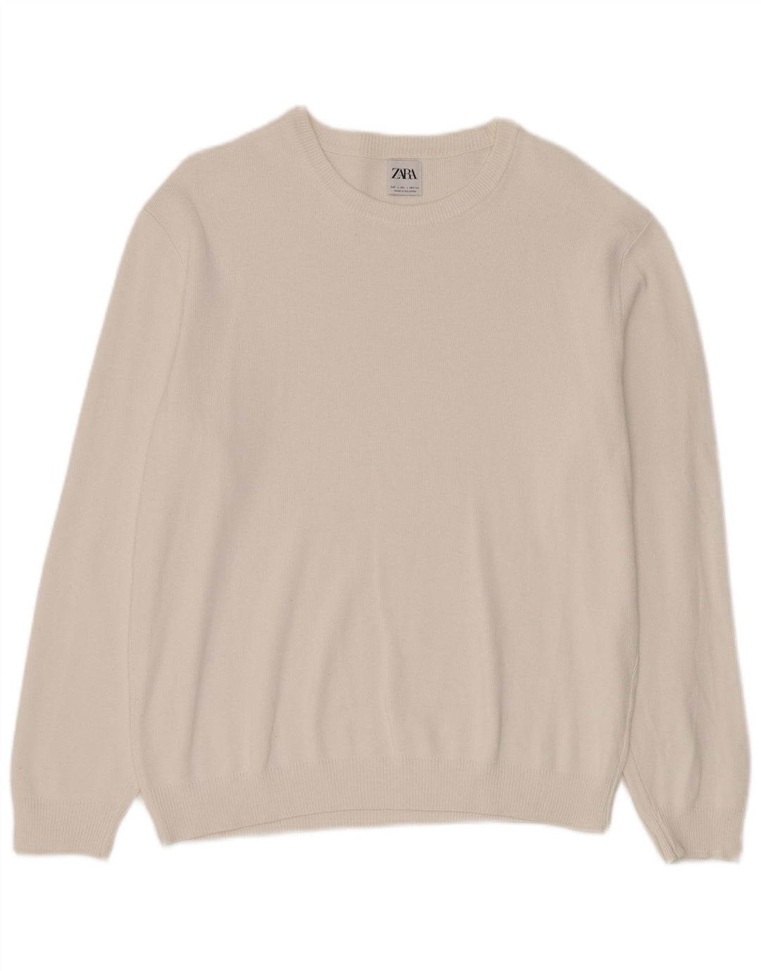 Zara Pull ras du cou pour homme, grand, blanc