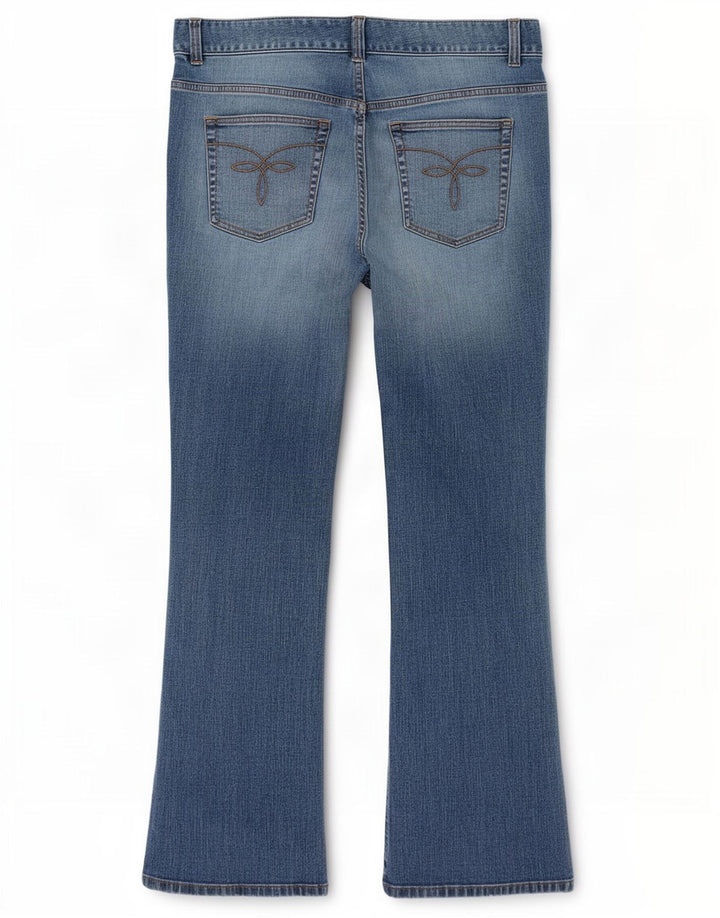 Chaps Jeans Bootcut Petite Femme US 12 Large W34 L29 Coton Bleu