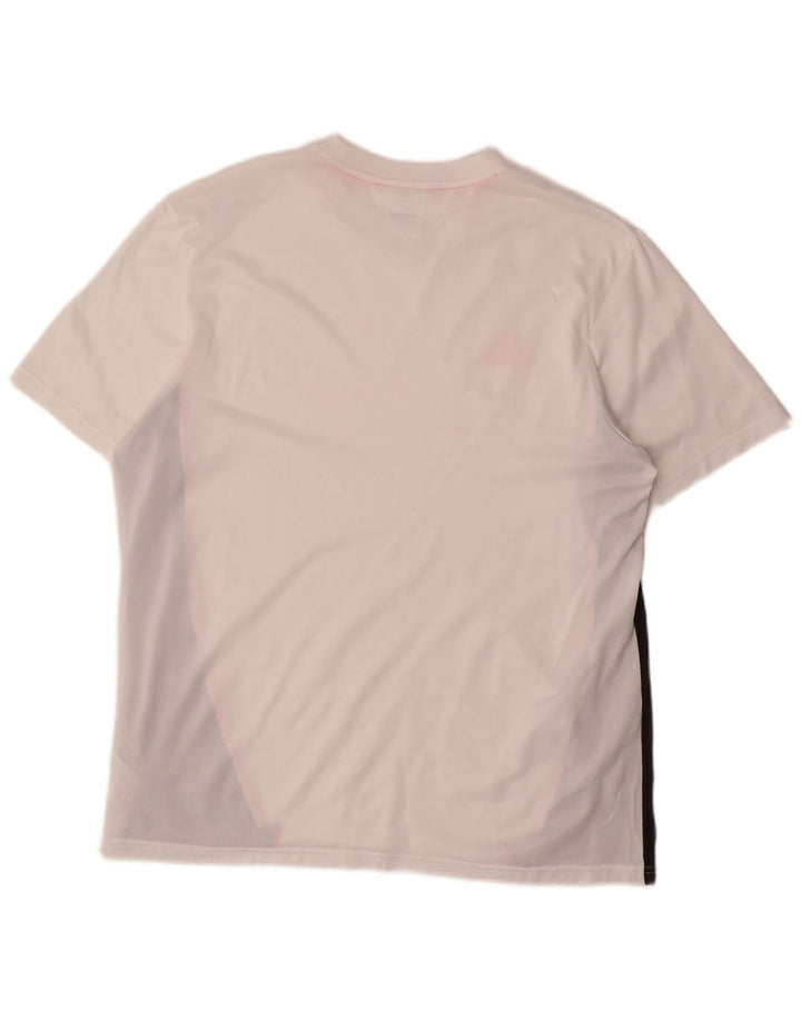 Adidas T-shirt graphique pour hommes, grand, blanc, color block, en polyester