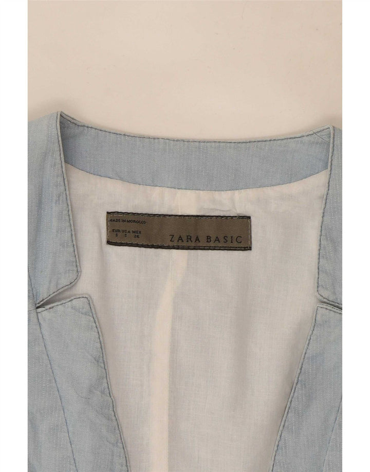 Zara Womens OPEN Gilet UK 10 Petit Bleu