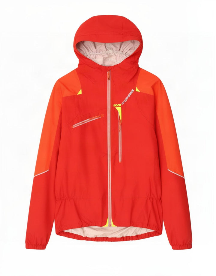 Rock Experience Veste de pluie à capuche pour homme UK 40 Large Rouge Colourblock