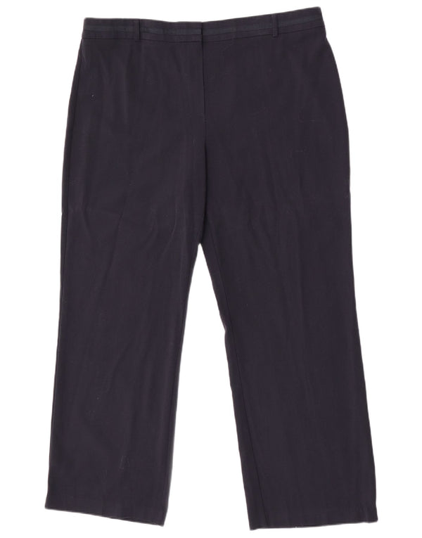 Marks & Spencer Pantalon décontracté droit pour femme UK 18 XL W38 L30 Bleu marine