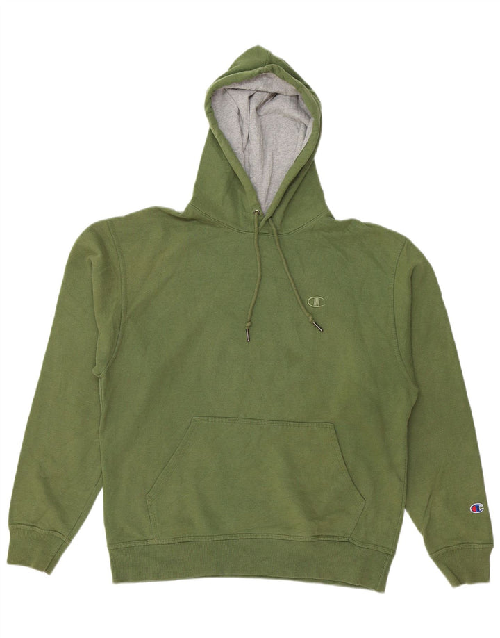 CHAMPION Mens Hoodie Jumper Medium Green Cotton