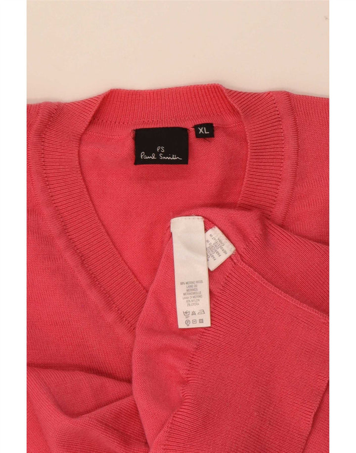 Paul Smith Pull col V Homme XL Rouge Laine