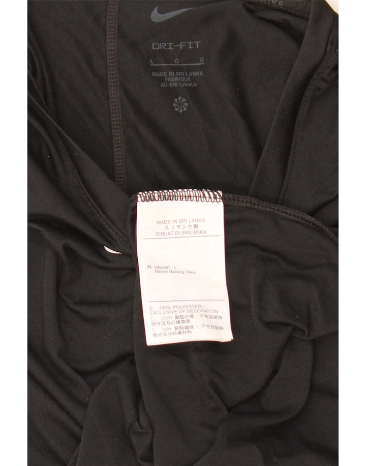 Nike Haut Dri Fit à manches longues pour femme UK 16 Large Noir Polyester