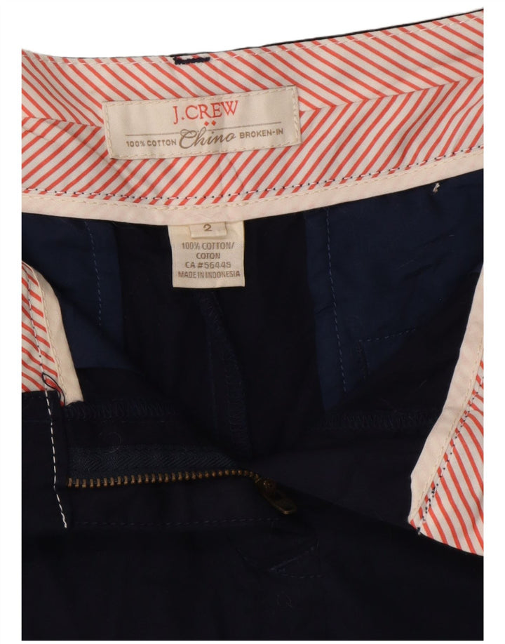 J. CREW Short Chino Femme US 2 XS W29 Bleu Marine Coton