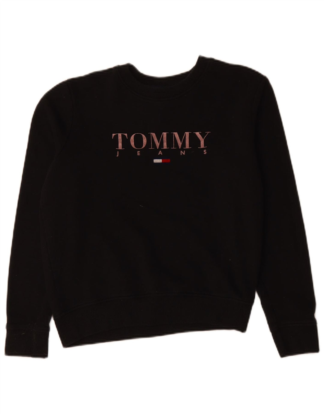 TOMMY HILFIGER Sweat-shirt surdimensionné pour femme UK 10 Small Noir
