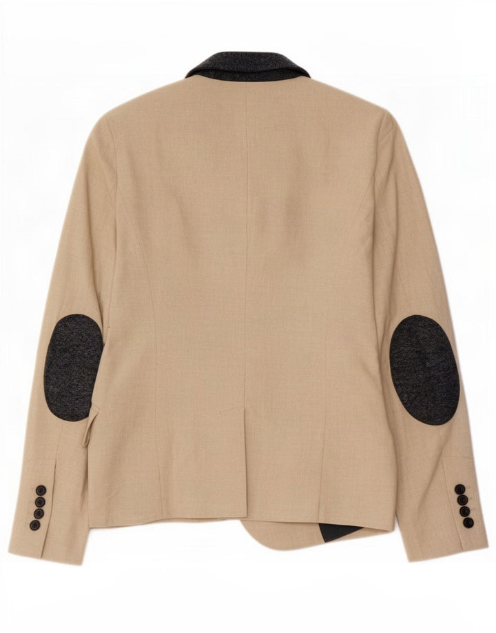 Zara Veste Blazer 1 Bouton Femme UK 12 Beige Moyen