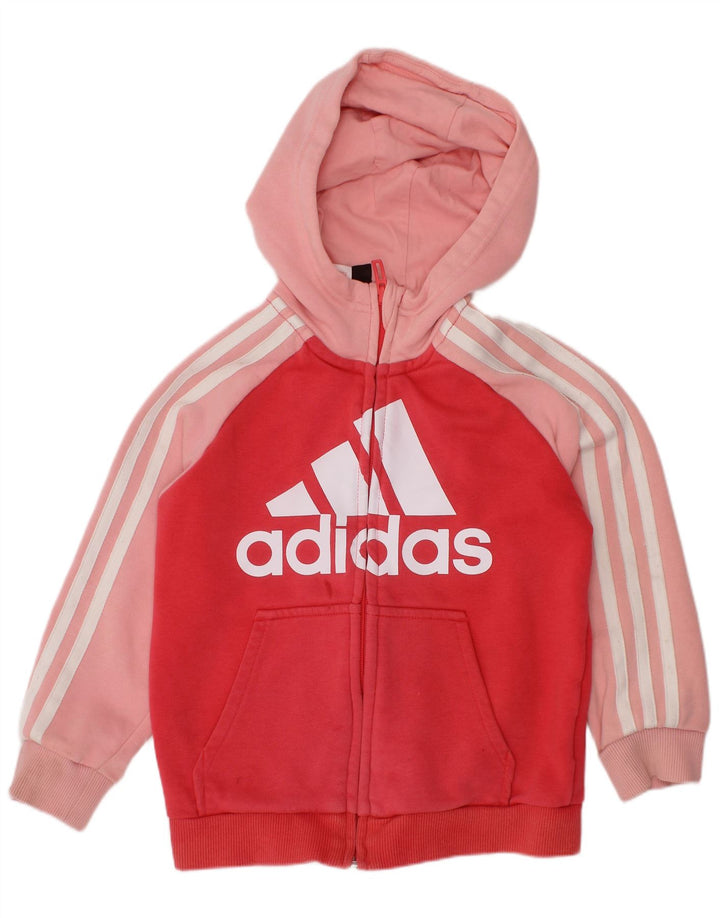 ADIDAS Pull à capuche zippé Aeroready pour fille 4-5 ans Rouge Colourblock