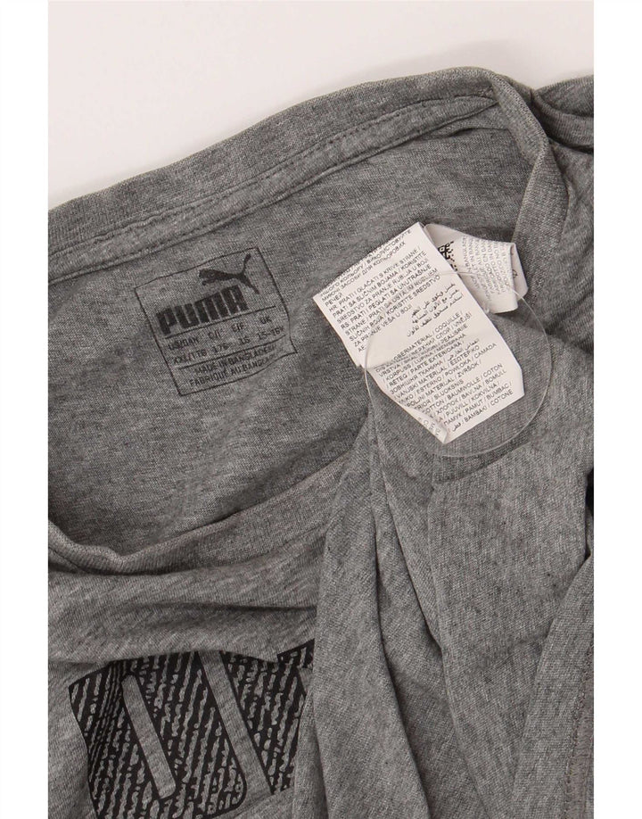 Puma Garçon Regular Graphic T-Shirt Top 15-16 ans Gris Coton