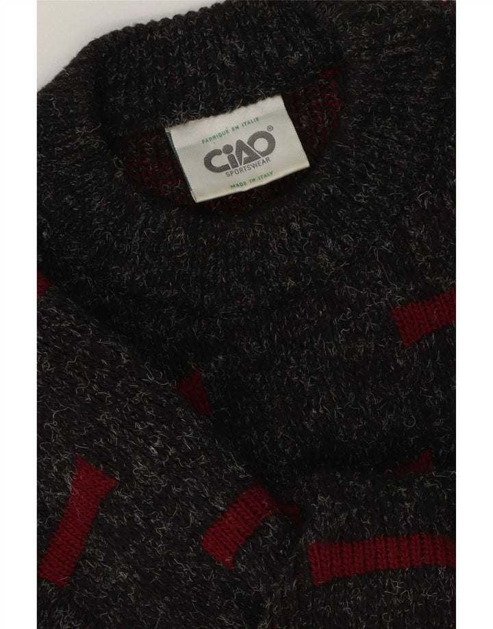 Ciao Pull Col Rond Homme Gris Moyen Géométrique