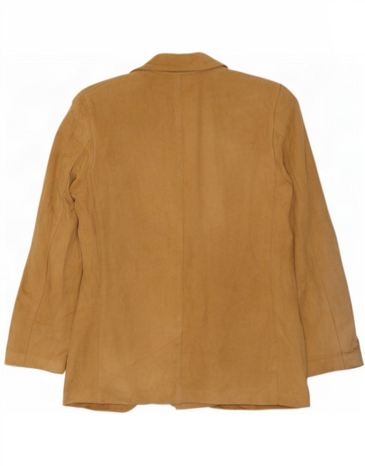 vintage Femme Double Breasted Suede Blazer Veste IT 44 Beige Moyen