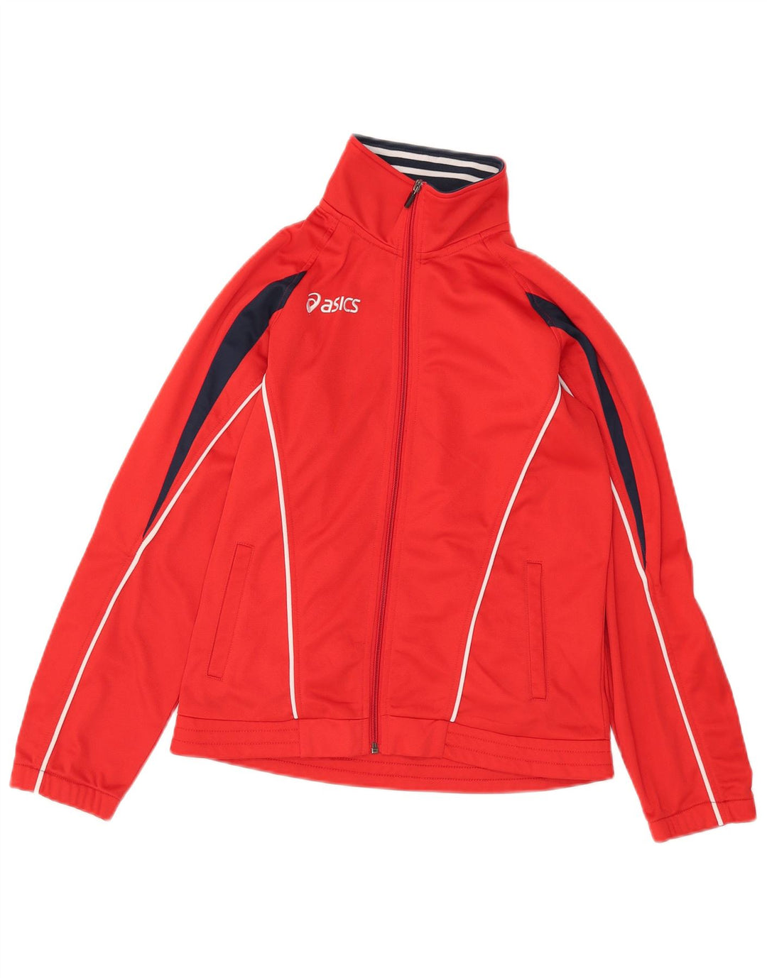 Asics Veste de survêtement pour femme UK 8 Small Rouge Colourblock