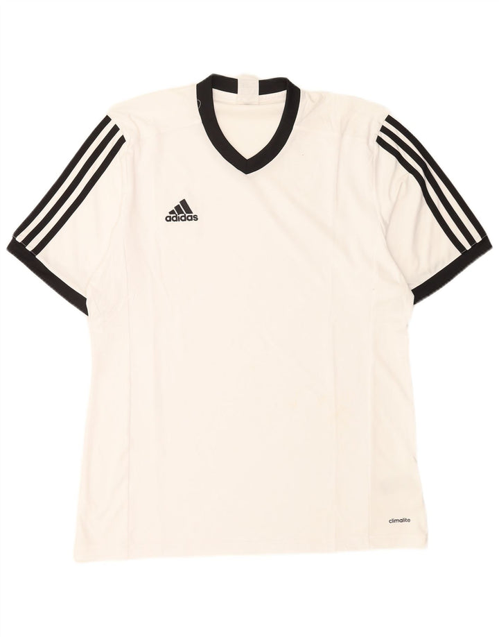 Adidas Hommes Climalite T-Shirt Haut Grand Blanc Polyester