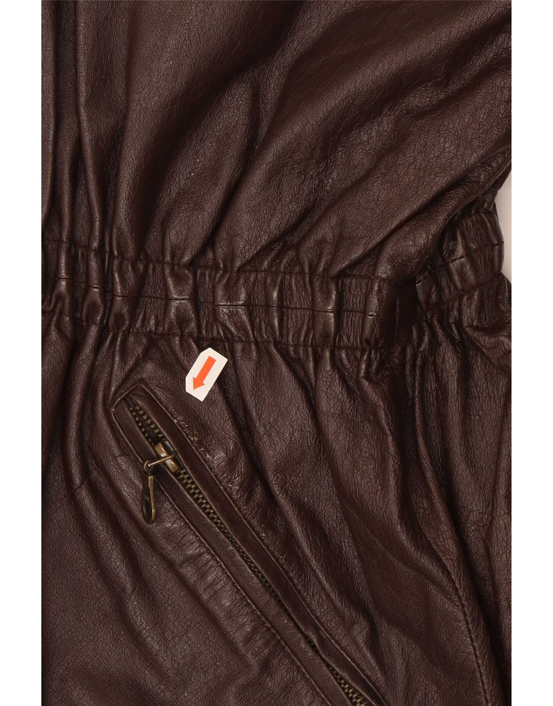 Veste en cuir femme vintage UK 20 2XL Marron