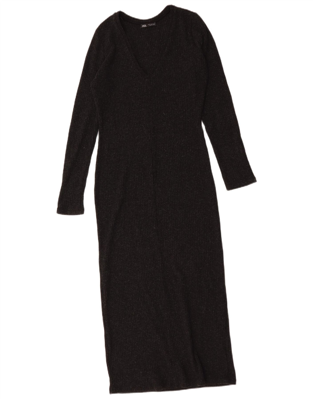 Zara Robe pull à manches longues pour femme UK 10 Petit Gris Polyester