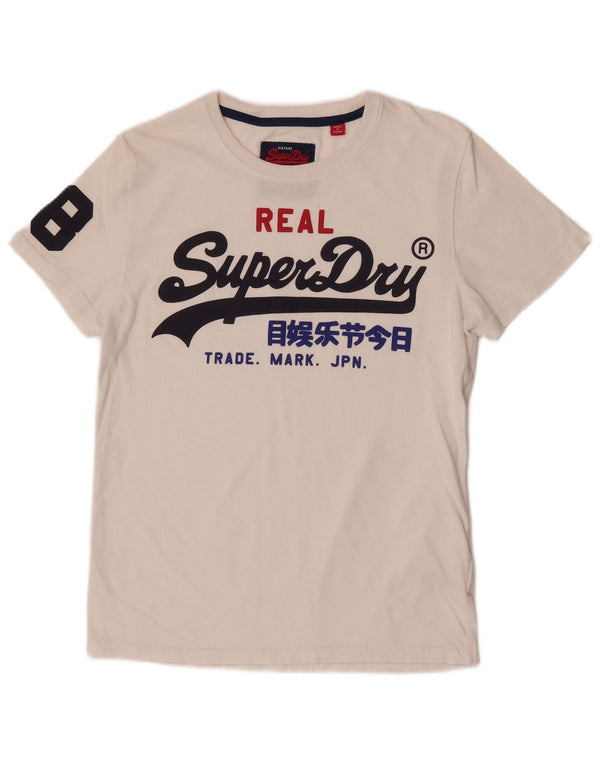 Superdry T-Shirt Regular Graphic Homme Blanc Moyen Coton