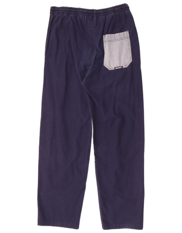Macho Pantalon décontracté fuselé pour homme W32 L30 Bleu marine en coton color block