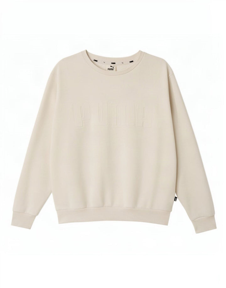 Puma Sweat-shirt graphique pour femme UK 16 Large Blanc Coton