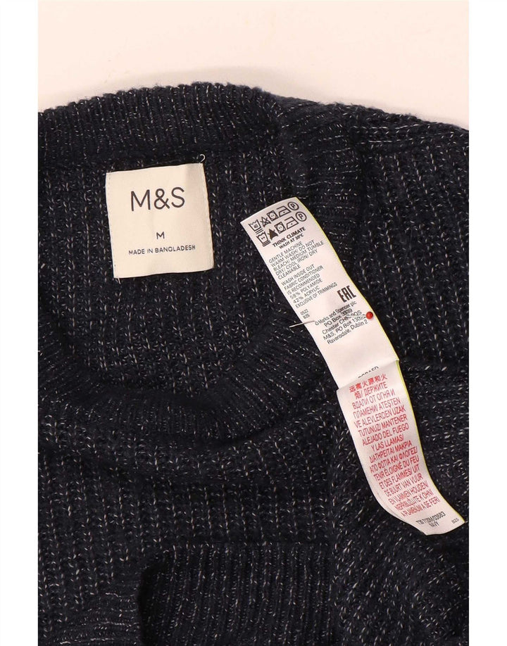 Marks & Spencer Pull à col rond pour homme Bleu marine moucheté