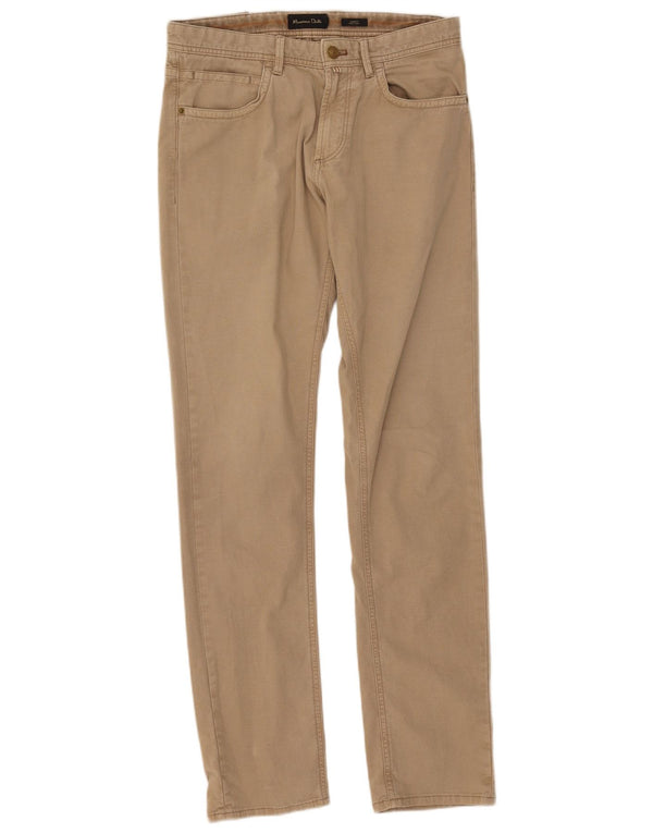 Massimo Dutti Pantalon décontracté coupe slim pour homme EU 38 Small W30 L32 Beige
