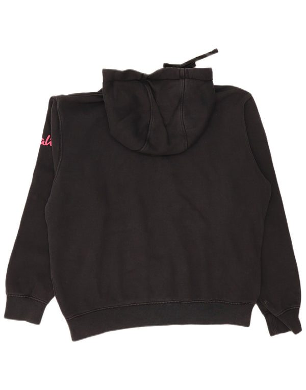 Nike Pull à capuche surdimensionné graphique pour femme UK 14 en coton noir moyen
