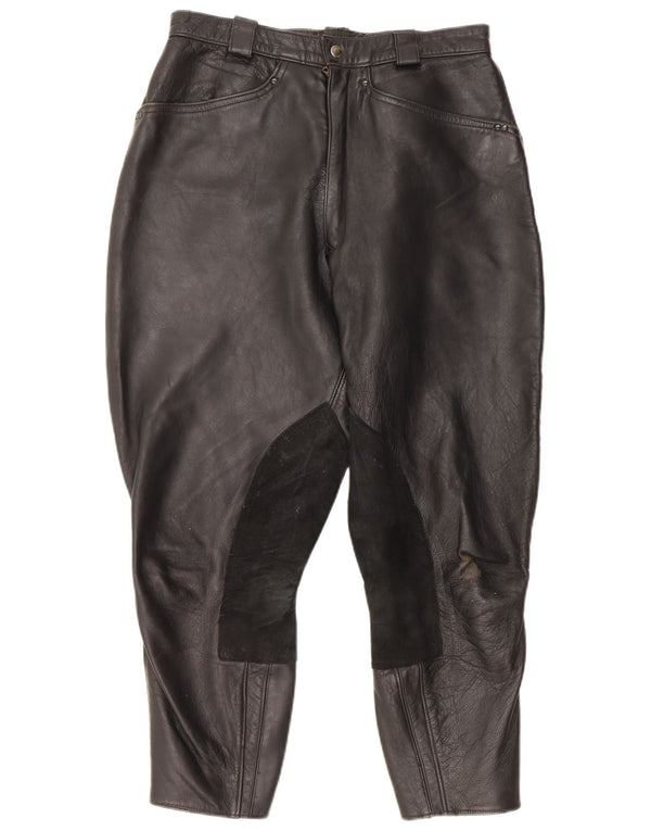Pantalon en cuir Moto Racer vintage pour hommes W30 L26 cuir noir