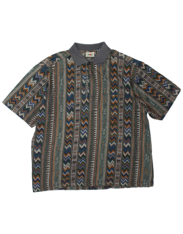 Mango Mens Polo Shirt XL Multicoloured Geometric