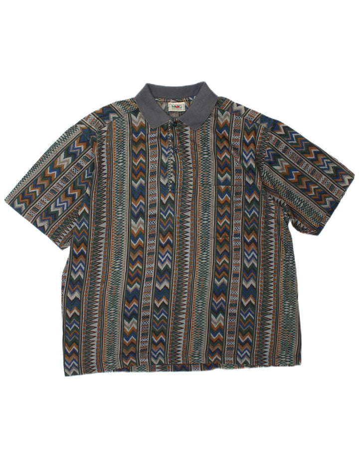 Mango Polo Homme XL Multicolore Géométrique