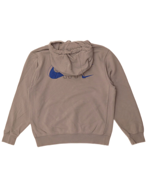 Nike Pull à capuche surdimensionné graphique pour femme UK 10 Petit coton gris