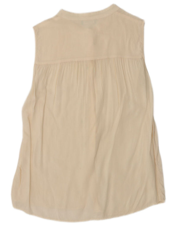 Benetton Chemisier sans manches pour femme UK 42 Medium Blanc cassé