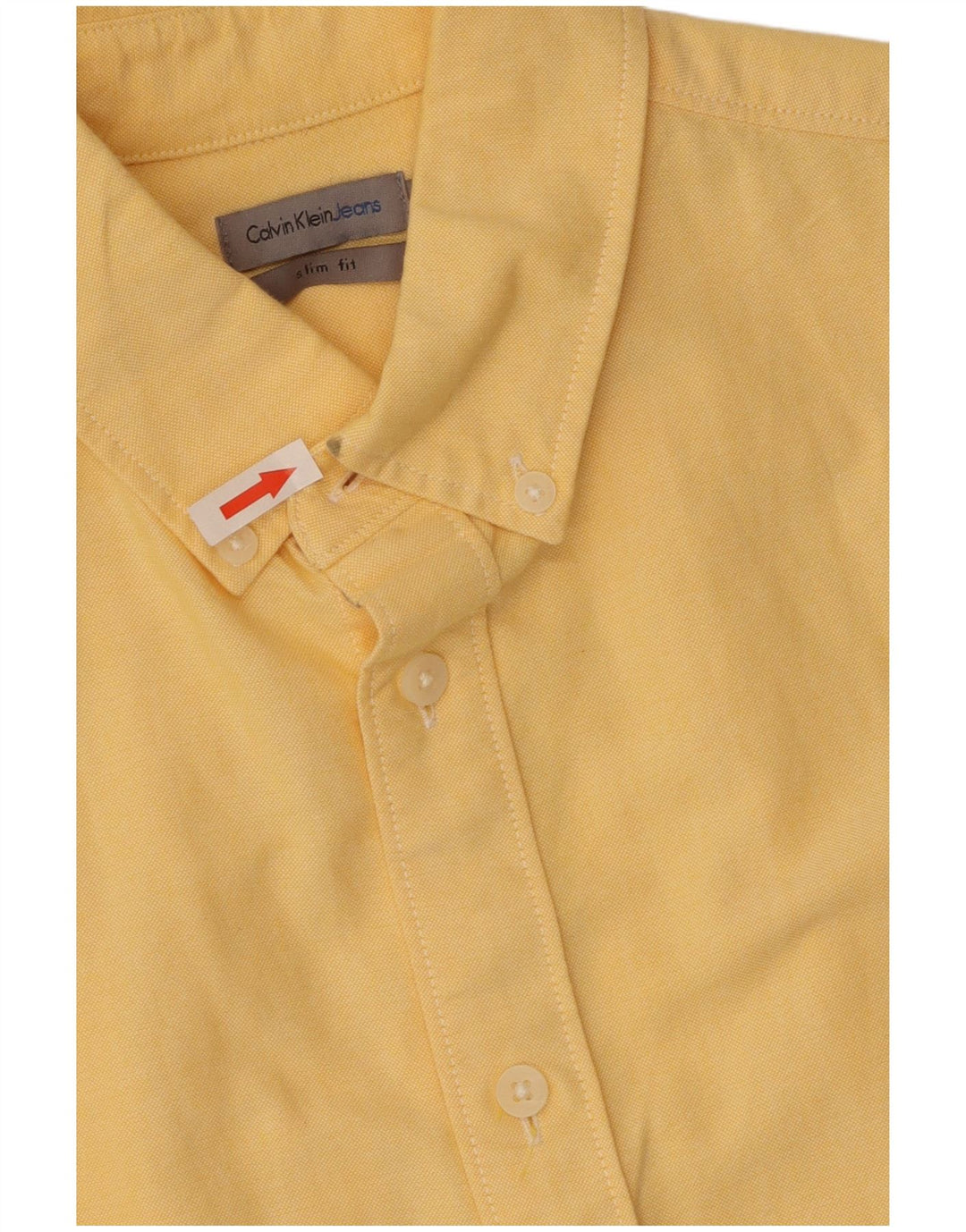Calvin Klein Jeans Chemise slim à manches courtes pour hommes, petit jaune