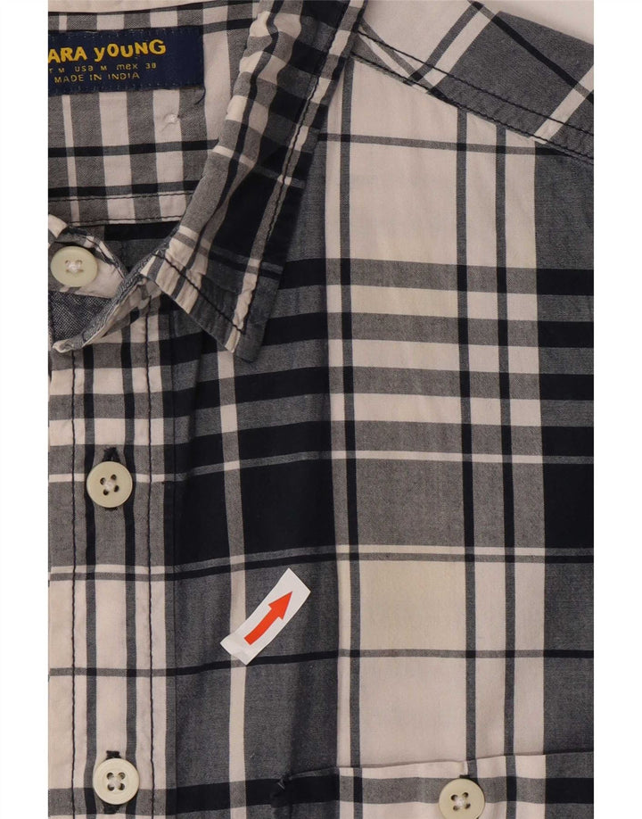 Zara Chemise Homme Bleu Moyen Plaid