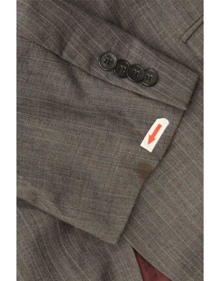 Marks & Spencer Veste blazer à 2 boutons pour homme UK 44 XL en laine à chevrons gris