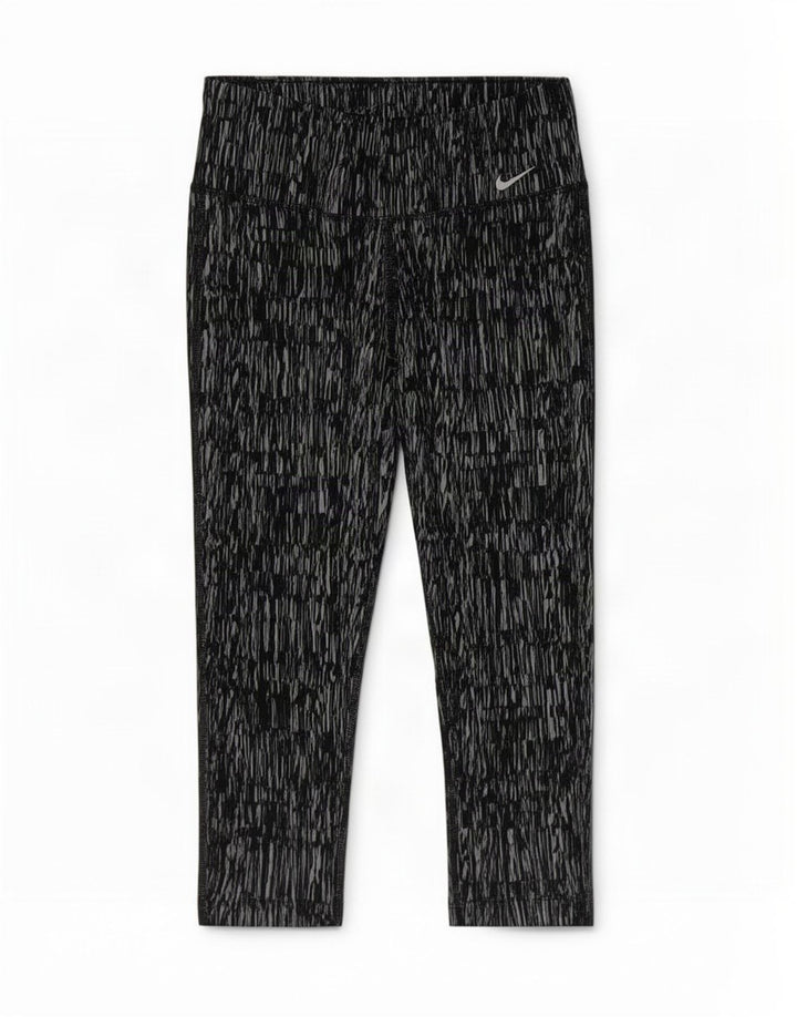 Nike Legging capri Dri Fit à motif abstrait pour femme UK 10 Small Noir