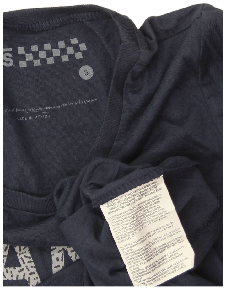 VANS T-shirt graphique pour femme UK 8 Small Bleu marine Coton