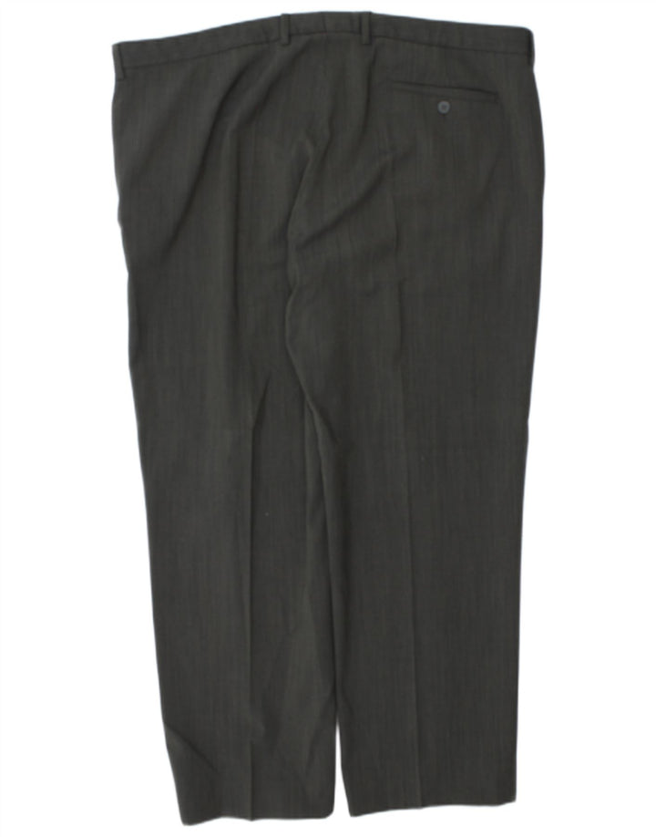 Marks & Spencer Pantalon de Costume Droit Homme W44 L30 Gris Polyester